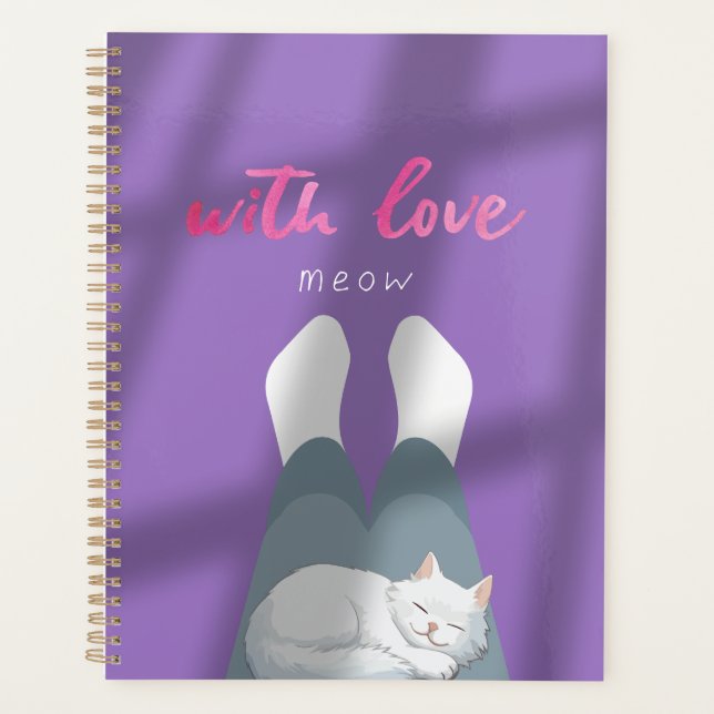"With Love, Meow" Cozy Cat Notebook (Front)