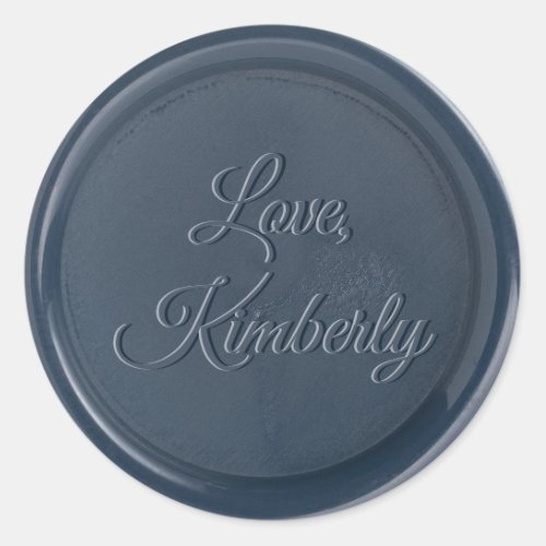 With love Navy Blue Wax Seal Sticker