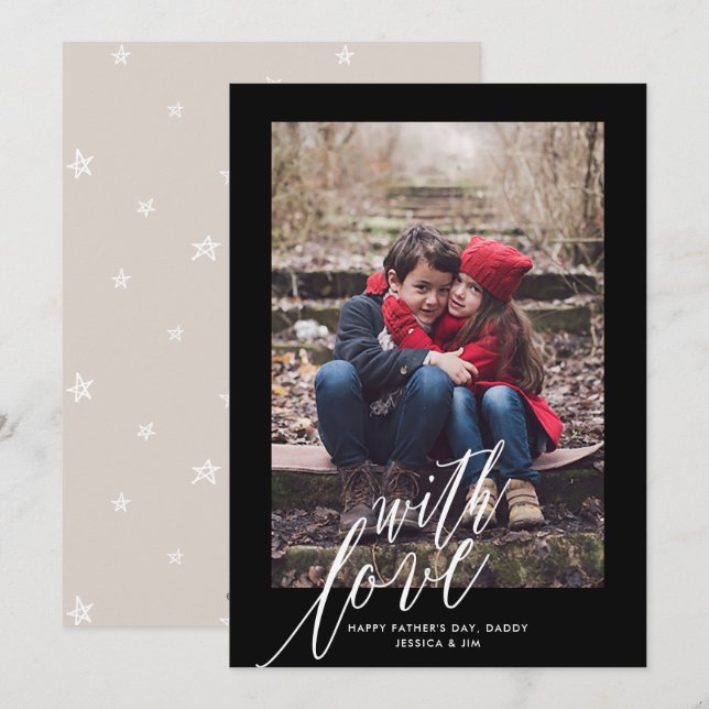 With Love on Father's Day Photo Greeting Card (Front/Back)