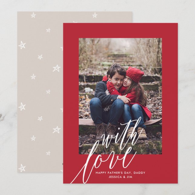 With Love on Father's Day Photo Greeting Card (Front/Back)