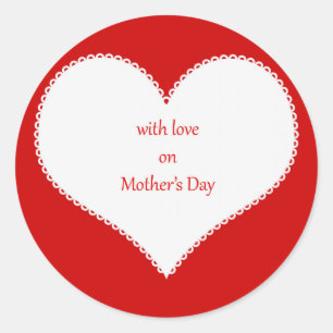 With Love on Mother's Day Classic Round Sticker