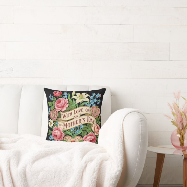 With Love on Mother's Day Throw Pillow (Couch)