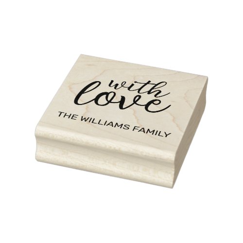 With Love Personalised Family Rubber Stamp