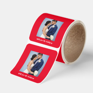 With Love Personalized Photo Square Square Sticker