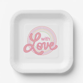 With Love Pillow Printing Design Paper Plates