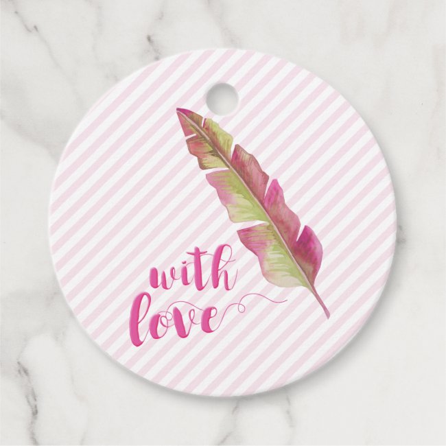 With Love | Pink and Green Boho Feather
