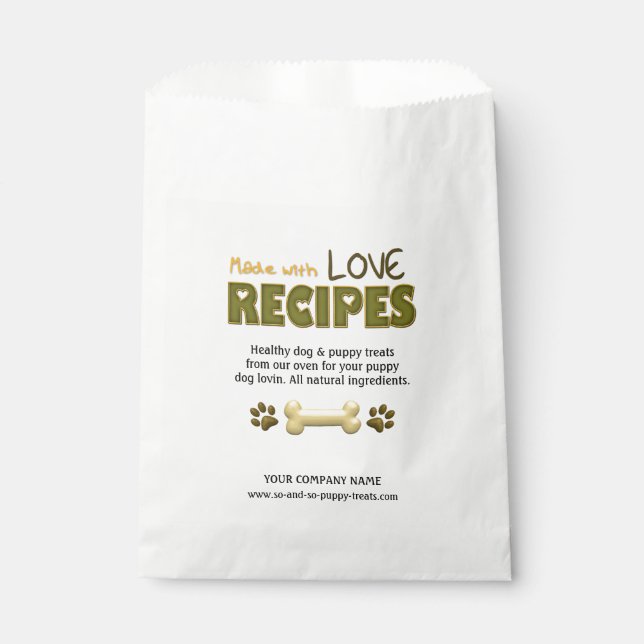 With Love-Puppy Dog Treats-CUSTOM FAVOR BAGS (Front)