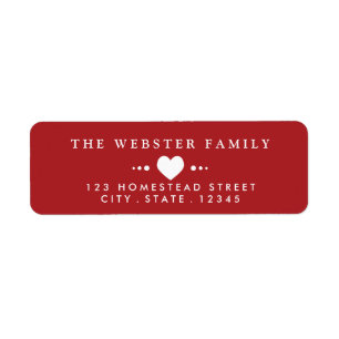 With Love Red Return Address Label