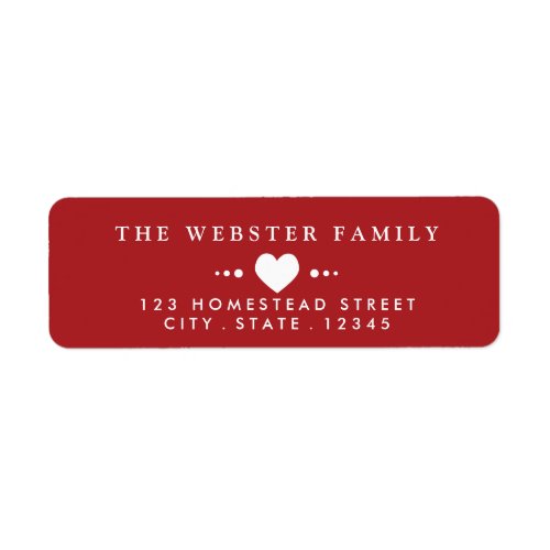 With Love Red Return Address Label