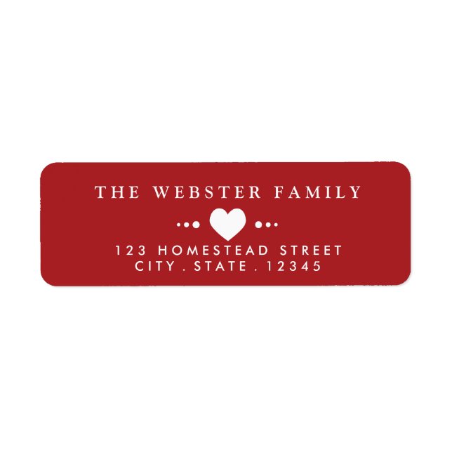 With Love Red Return Address Label (Front)
