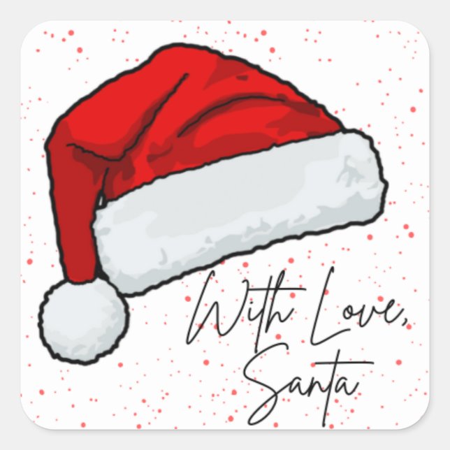 With Love Santa Christmas Sticker (Front)