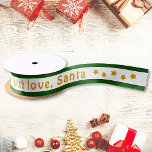 With Love Santa Custom Text Christmas Satin Ribbon<br><div class="desc">Customize the text, and easily create your personalized Christmas ribbon. Click EDIT DESIGN to change the background color or the text color. You can TRANSFER this DESIGN to other Zazzle products and adjust it to fit most Zazzle items. Standard Studio designs are made in high-resolution graphics for professional print. Thank...</div>