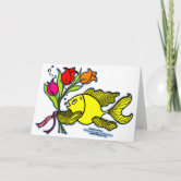 Personalized  Happy Valentines Day Fishing Fish Holiday Card