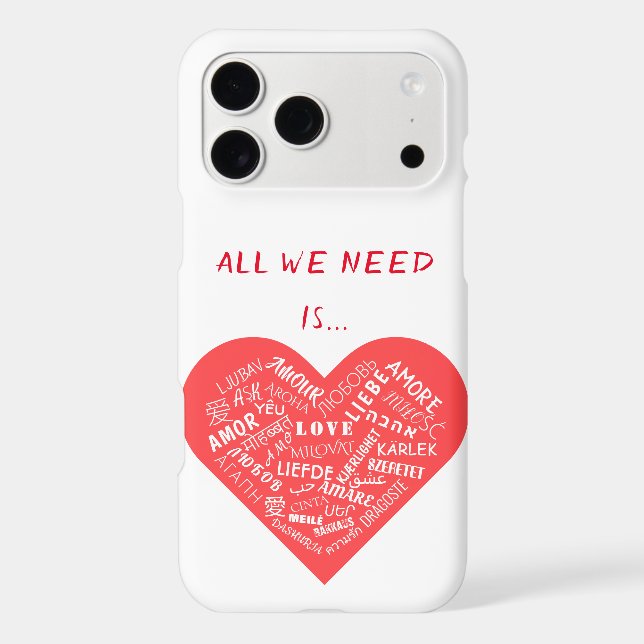 With LOVE Text iPhone Case (Back)