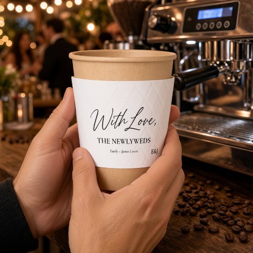 With Love The Newlyweds Coffee Cup Sleeve