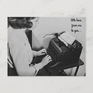 With Love Vintage Typewriter Postcard