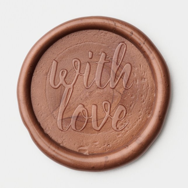 With Love Wedding Letter Elegant Simple Invitation Wax Seal Sticker (Front)