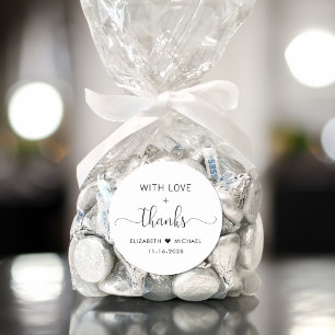 With Love Wedding Thank You Classic Round Sticker