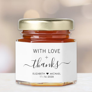 With Love Wedding Thank You Honey Jar Favors