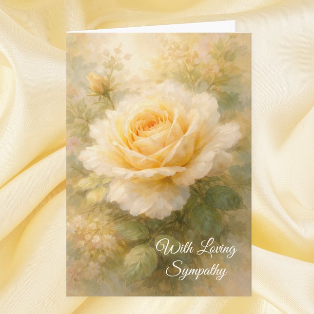 With Loving Sympathy Yellow Rose Christian Prayer Card (Creator Uploaded)
