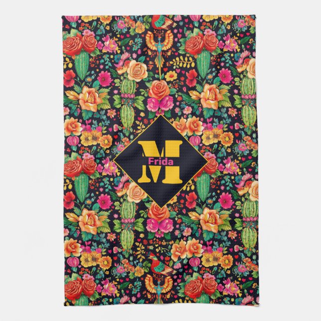 With monogram Viva la Cocina  Kitchen Towel (Vertical)