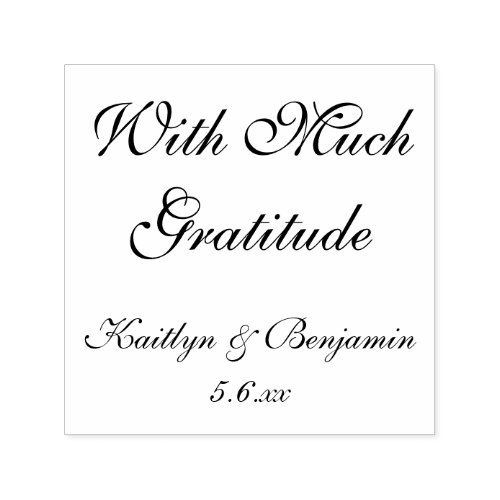 With Much Gratitude  Editable Elaborate Script Self_inking Stamp