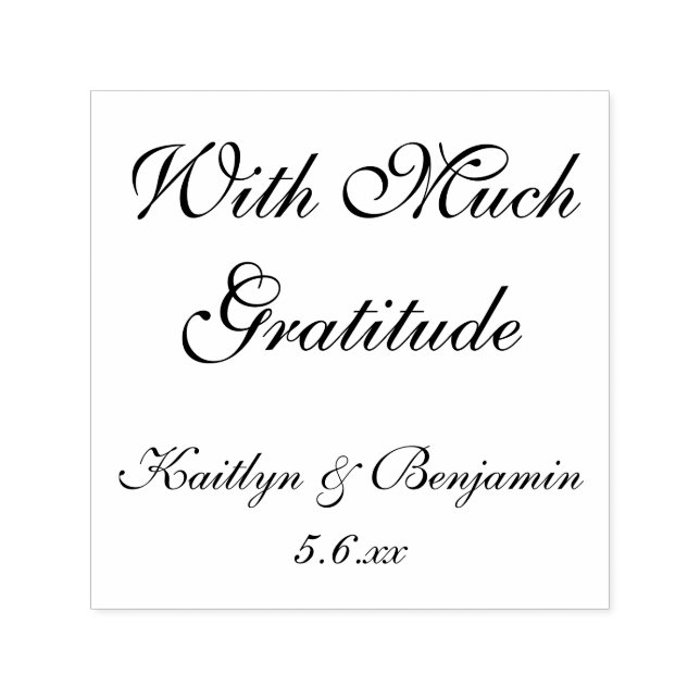 With Much Gratitude | Editable, Elaborate Script Self-inking Stamp (Design)