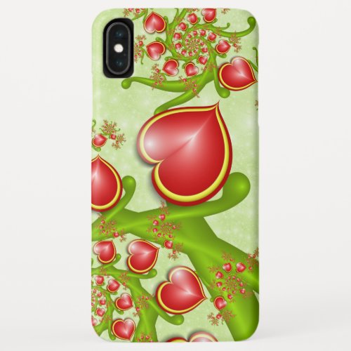 With much Love Red Yellow Hearts Fractal Art iPhone XS Max Case