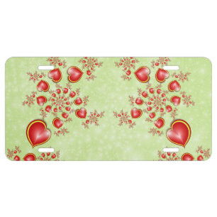 With much Love Red Yellow Hearts Fractal Art License Plate