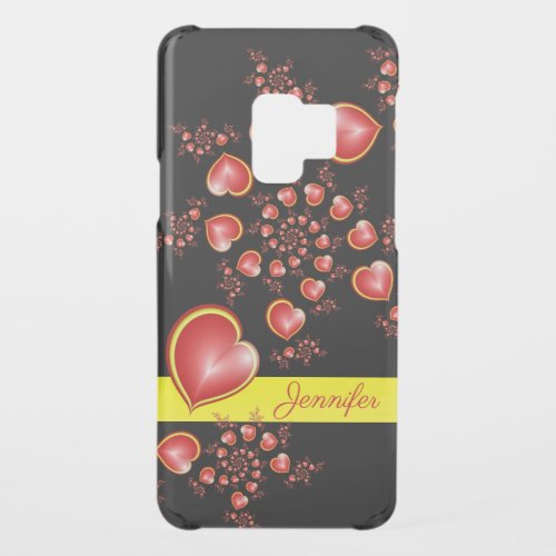 With much Love Red Yellow Hearts Fractal Art Name Uncommon Samsung Galaxy S9 Case