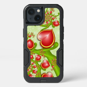 With much Love Red Yellow Hearts Fractal Art iPhone 13 Case