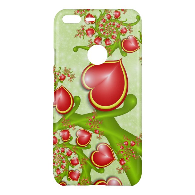 With much Love Red Yellow Hearts Fractal Art Uncommon Google Pixel XL Case (Back)
