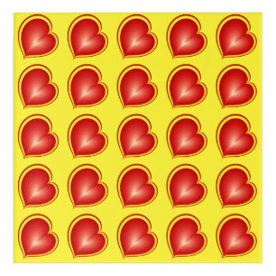 With much Love Red Yellow Modern Hearts Art