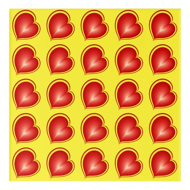With much Love Red Yellow Modern Hearts Art (Front)