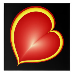 With much Love Red Yellow Modern Hearts Art
