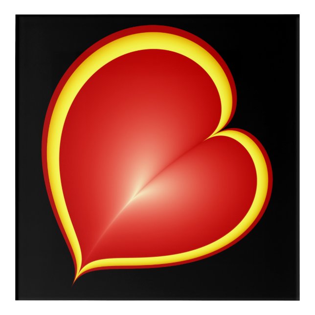 With much Love Red Yellow Modern Hearts Art (Front)