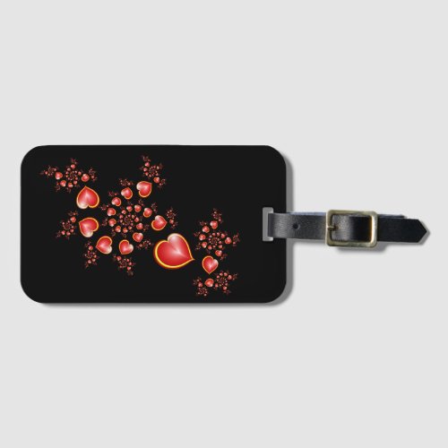 With much Love Red Yellow Modern Hearts Art Luggage Tag