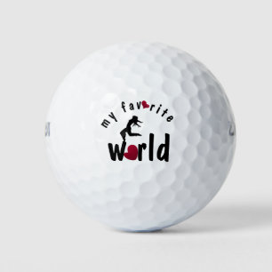 with my favorite world golf balls