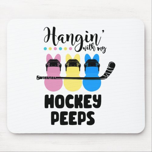 With My Hockey Easter Bunnies Cute Easter  Mouse Pad