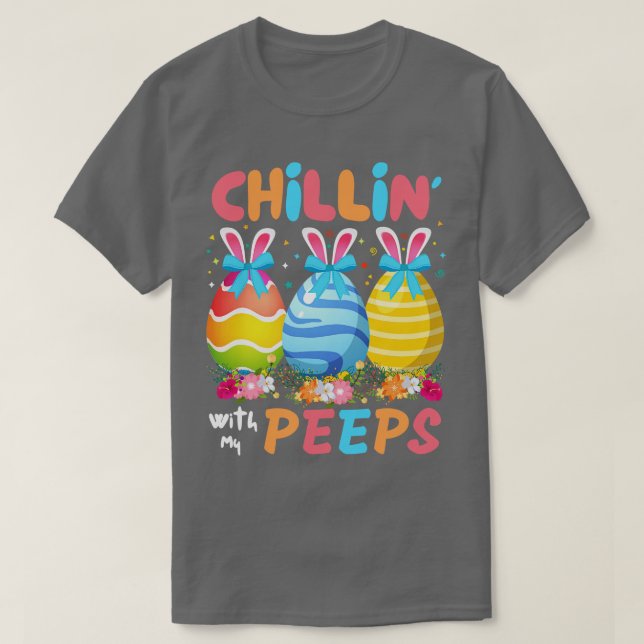 With My Peeps Funny Easter Bunny T-Shirt (Design Front)