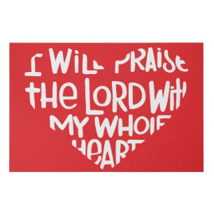 With my whole heart faux canvas print