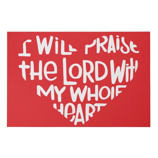 With my whole heart faux canvas print (Front)