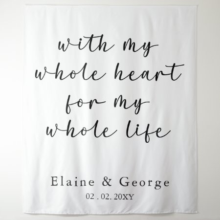 With My Whole Heart Wedding Photo Prop Backdrop