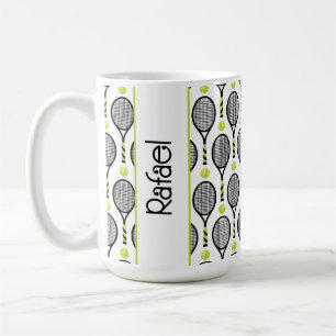 🎾With name black and green tennis🎾 white   Coffee Mug