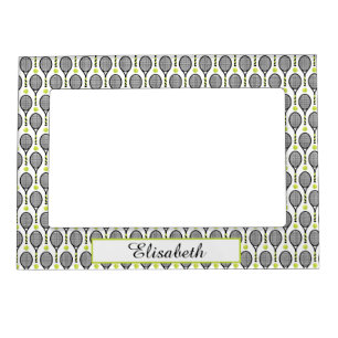 With name 🎾black, green, white tennis🎾  magnetic frame