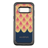 with Name Blue & Blush Pink Geometric OtterBox Commuter Samsung Galaxy S8 Case