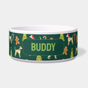 With name Festive Whippet Christmas Bowl