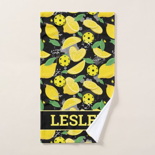 With name  lemon pickleball Hand Towel