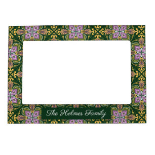 With name Olive and lavender Azulejos  Magnetic Frame