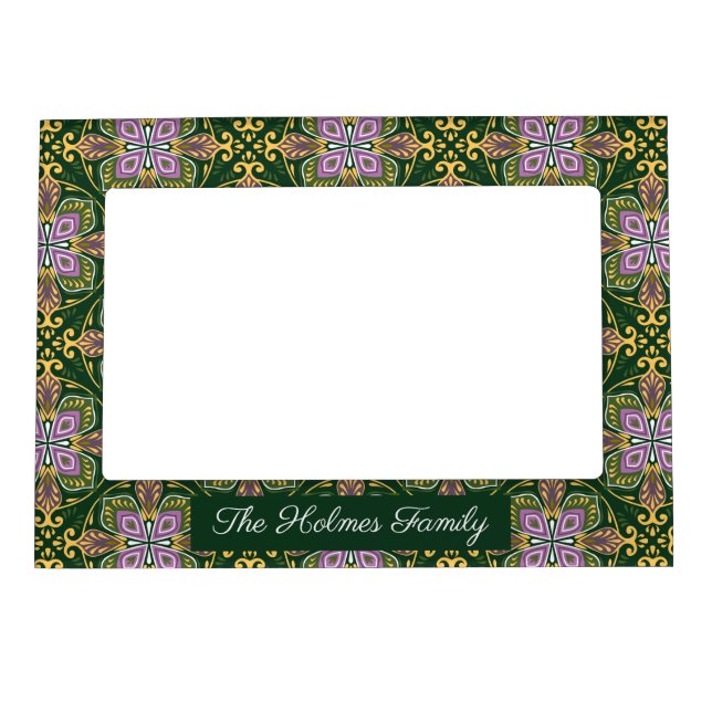 With name Olive and lavender Azulejos  Magnetic Frame (Front)